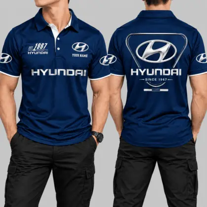 Hyundai | Black Red Metallic Graphic Polo