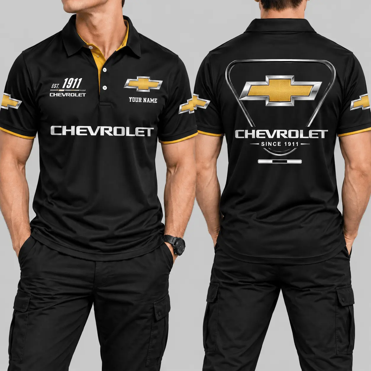 Chevrolet | Black Red Metallic Graphic Polo