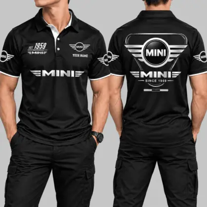Mini | Black Red Metallic Graphic Polo