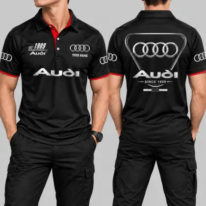 Audi | Black Red Metallic Graphic Polo
