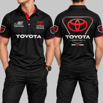 Toyota | Black Red Metallic Graphic Polo