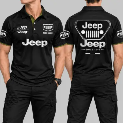 Jeep | Black Red Metallic Graphic Polo