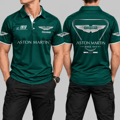 Aston Martin | Black Red Metallic Graphic Polo
