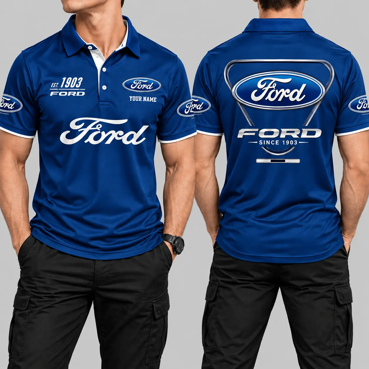 Ford | Black Red Metallic Graphic Polo