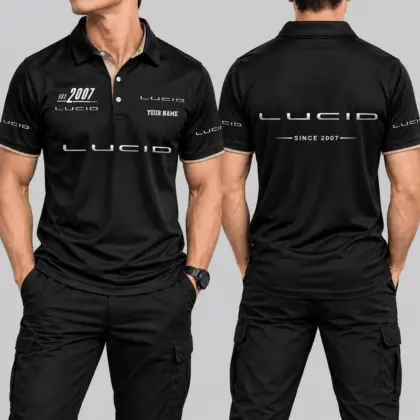 Lucid | Black Red Metallic Graphic Polo