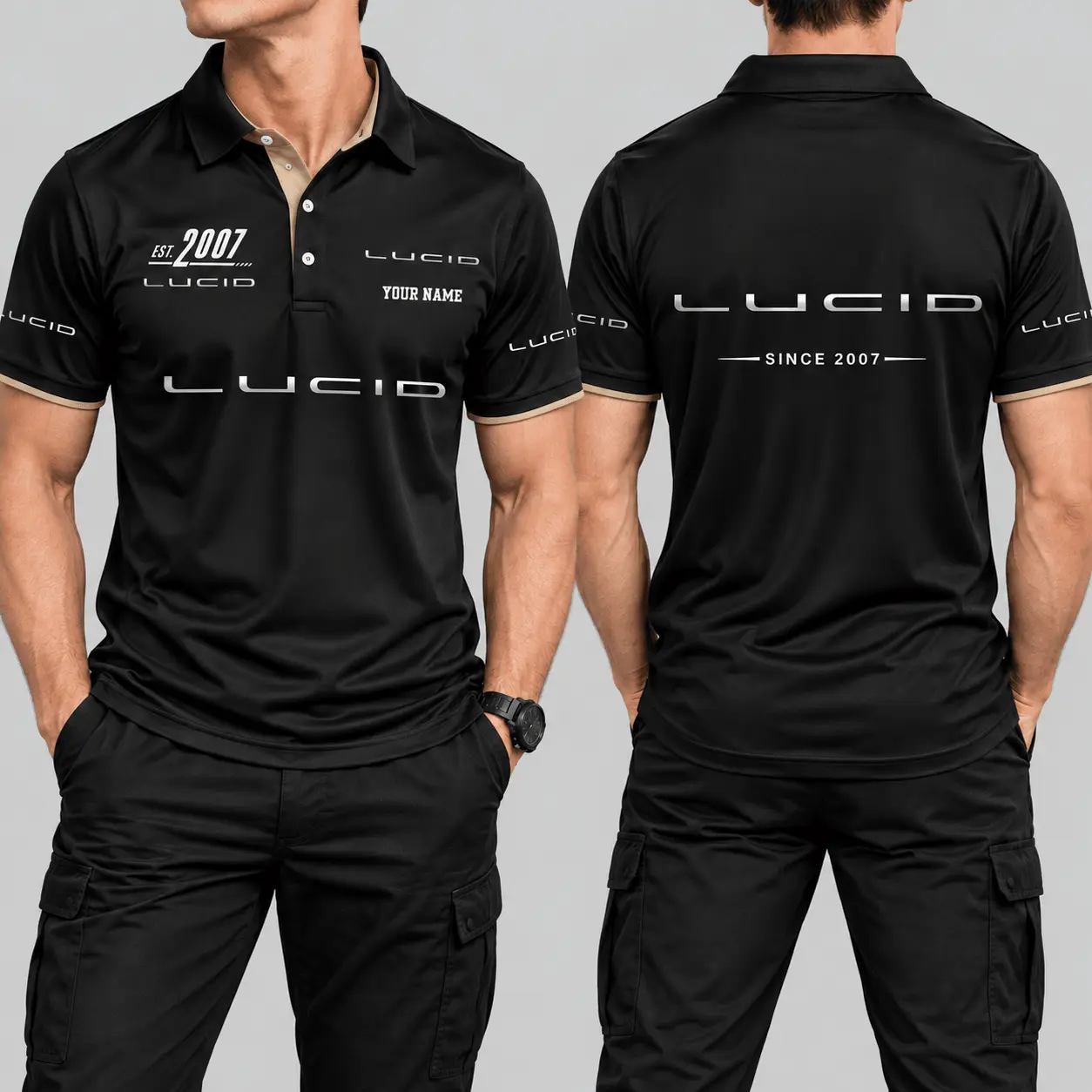 Lucid | Black Red Metallic Graphic Polo