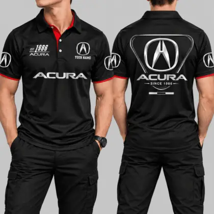 Acura | Black Red Metallic Graphic Polo
