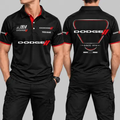 Dodge | Black Red Metallic Graphic Polo