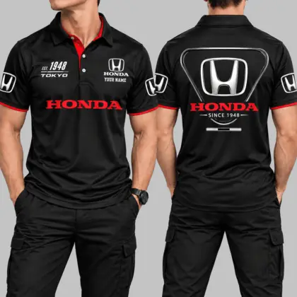 Honda | Black Red Metallic Graphic Polo