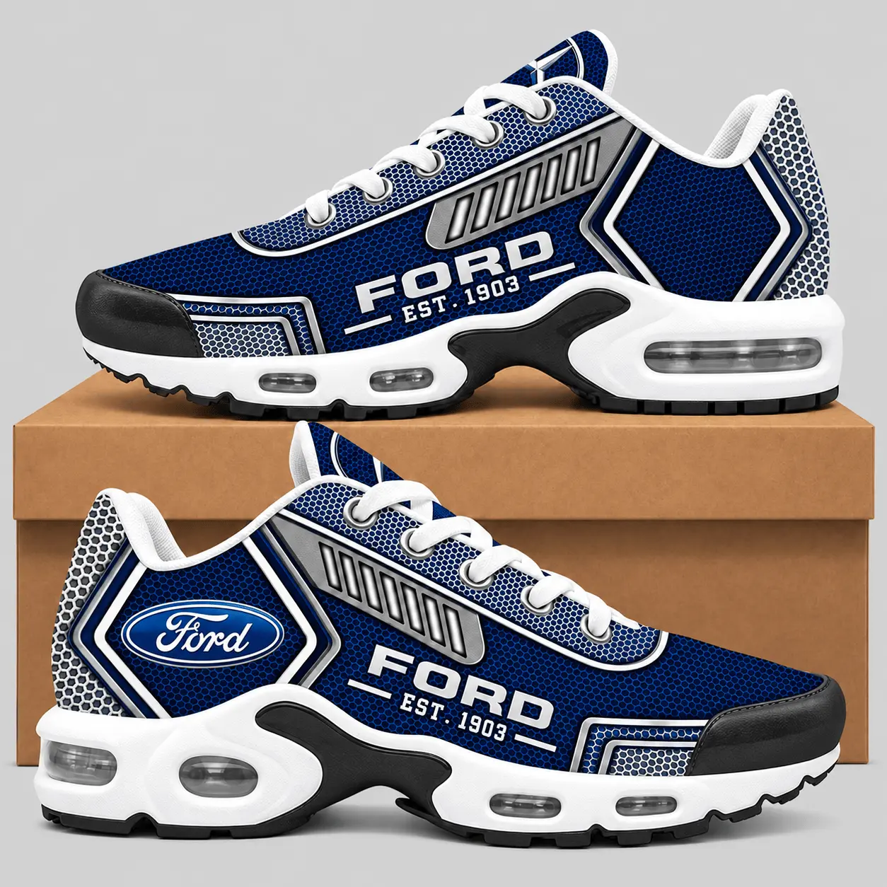 Ford | Black Silver Honeycomb Air Max Shoes