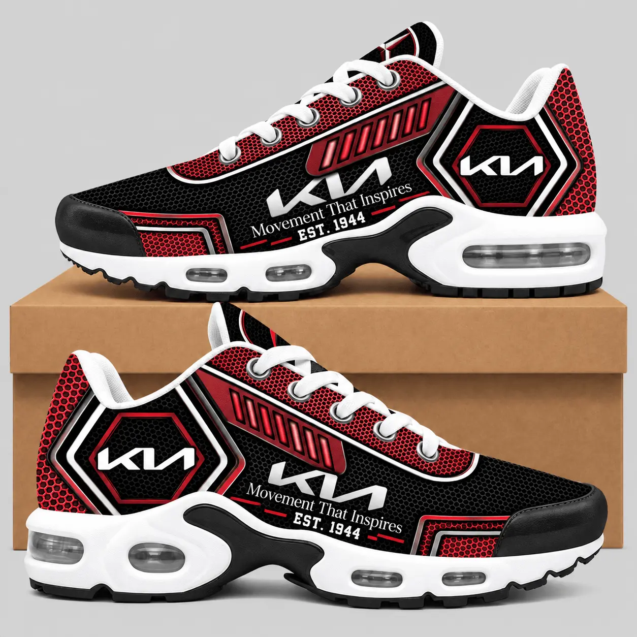 Kia | Black Silver Honeycomb Air Max Shoes