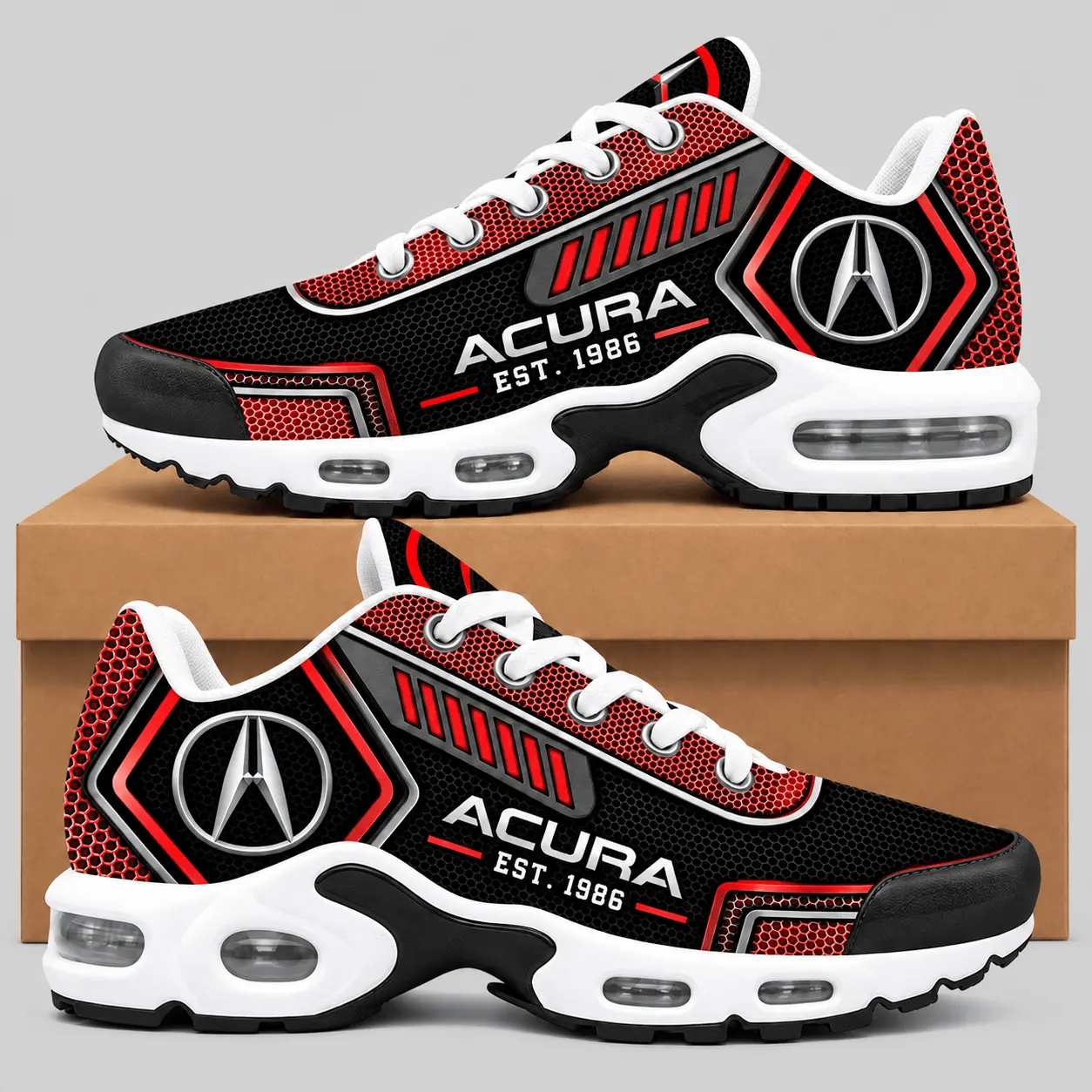 Acura | Black Silver Honeycomb Air Max Shoes