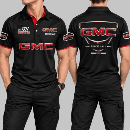 GMC | Black Red Metallic Graphic Polo