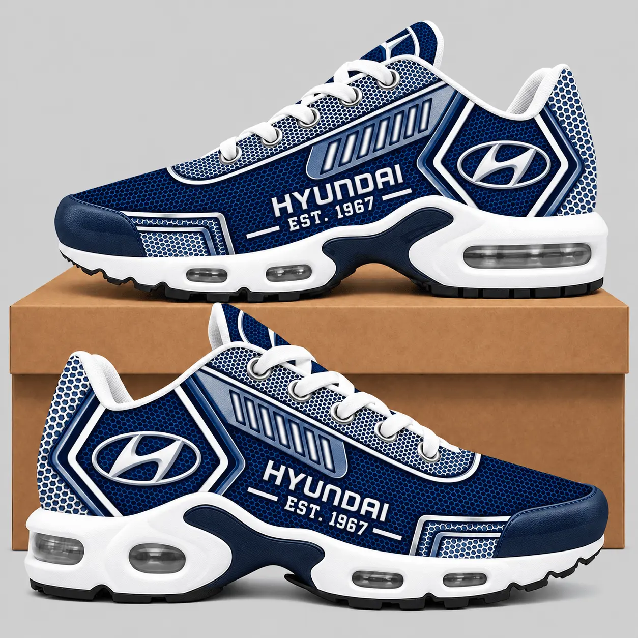 Hyundai | Black Silver Honeycomb Air Max Shoes