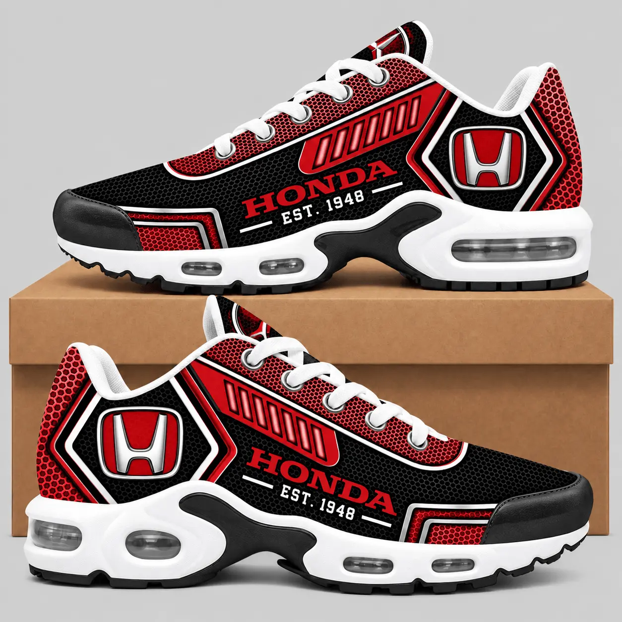 Honda | Black Silver Honeycomb Air Max Shoes