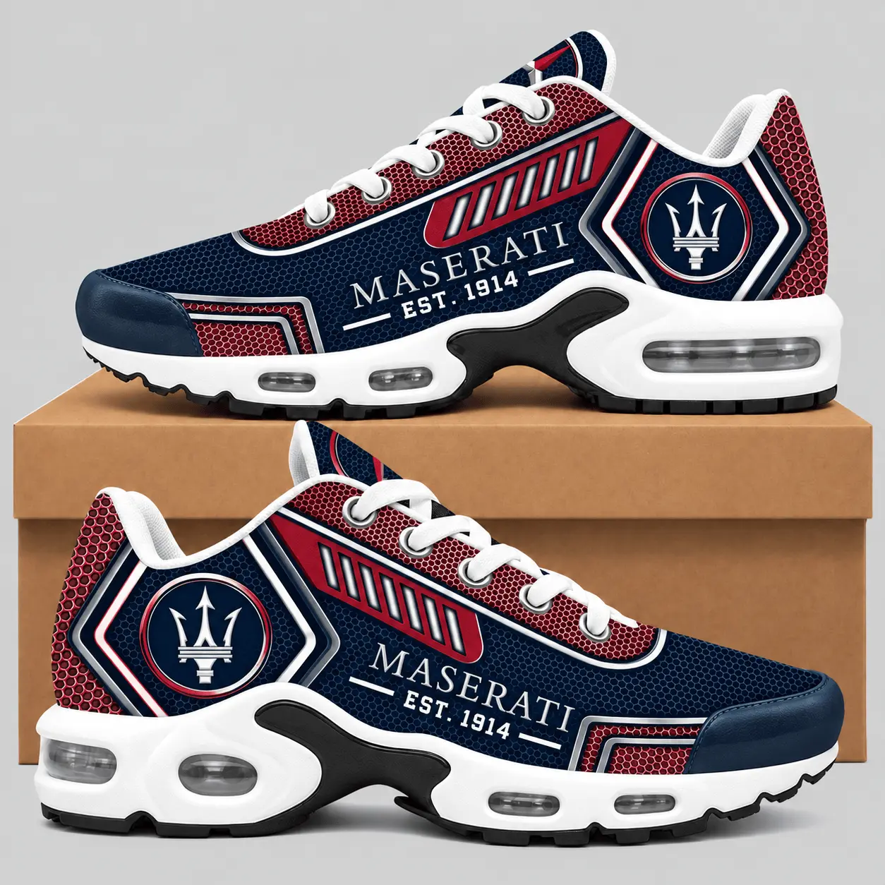 Maserati | Black Silver Honeycomb Air Max Shoes
