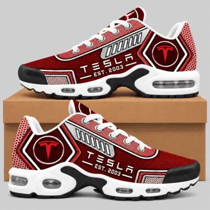Tesla | Black Silver Honeycomb Air Max Shoes