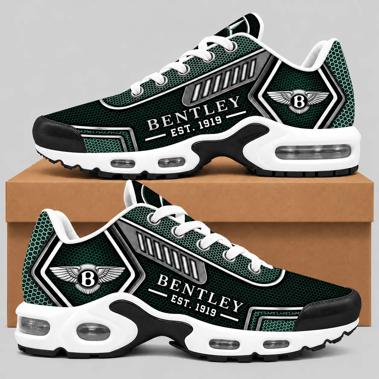 Bentley | Black Silver Honeycomb Air Max Shoes