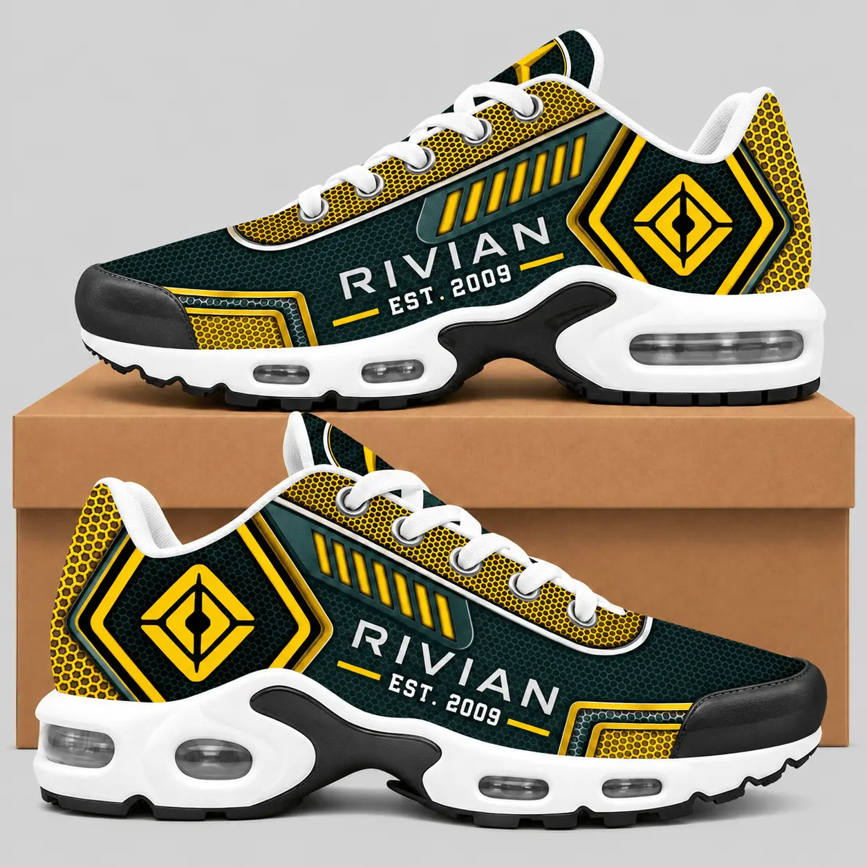 Rivian | Black Silver Honeycomb Air Max Shoes