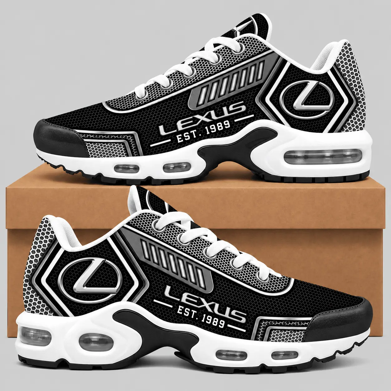 Lexus | Black Silver Honeycomb Air Max Shoes