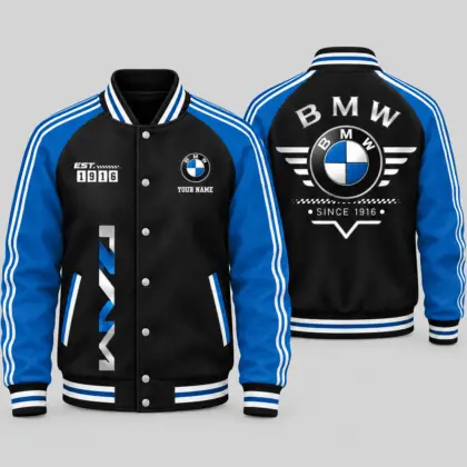 BMW | Black Gray Raglan Baseball Jacket