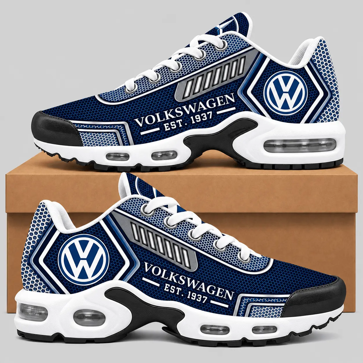 Volkswagen | Black Silver Honeycomb Air Max Shoes