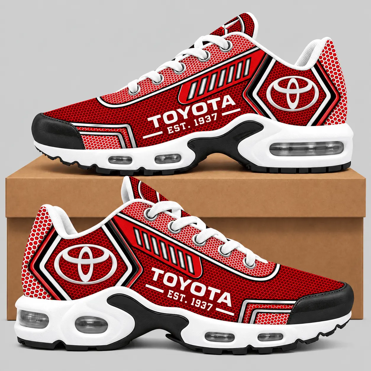 Toyota | Black Silver Honeycomb Air Max Shoes