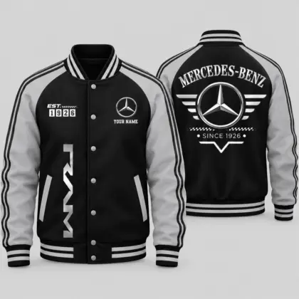Mercedes-Benz | Black Gray Raglan Baseball Jacket