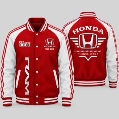 Honda | Black Gray Raglan Baseball Jacket