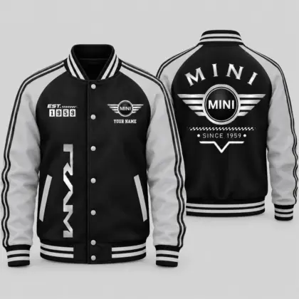 Mini | Black Gray Raglan Baseball Jacket