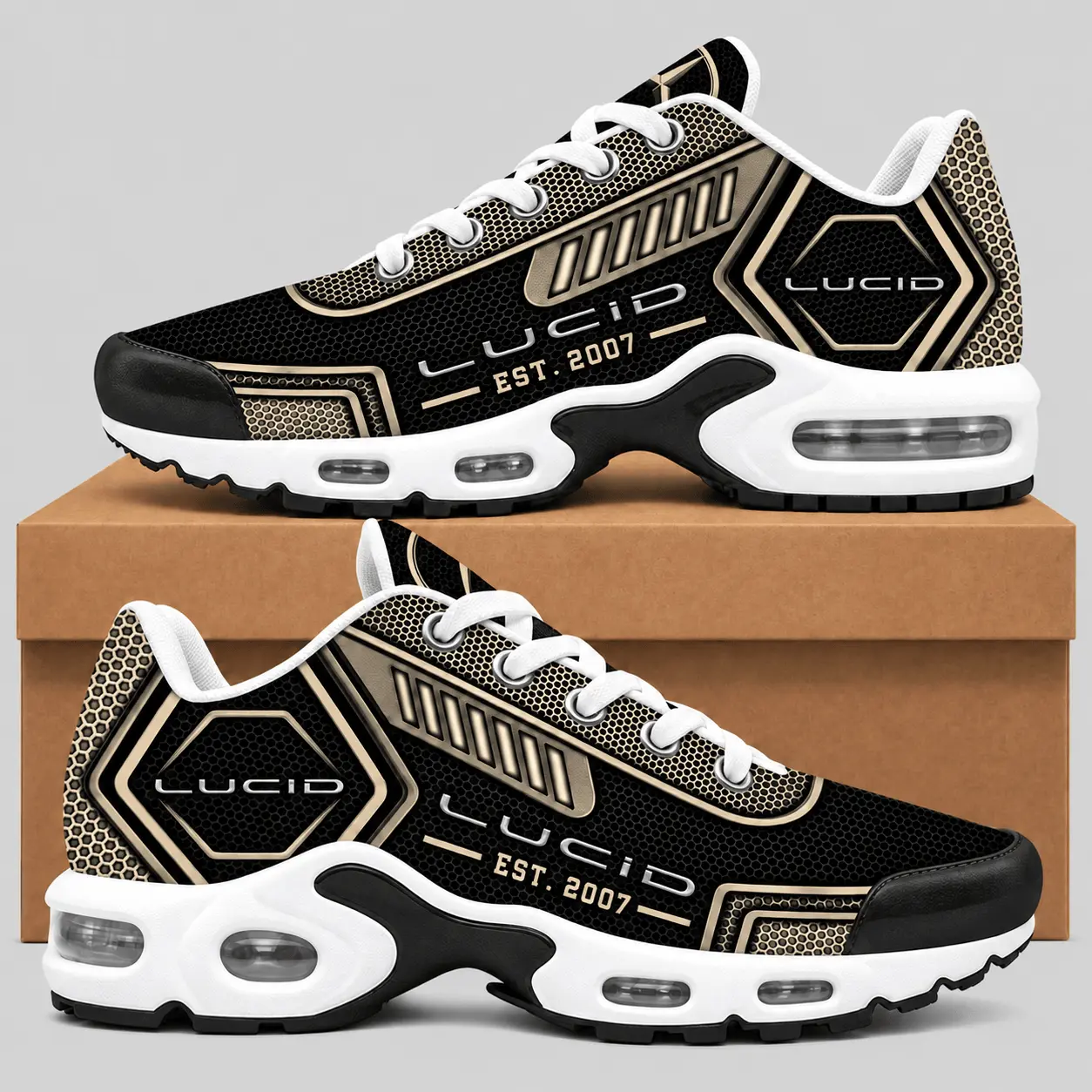 Lucid | Black Silver Honeycomb Air Max Shoes