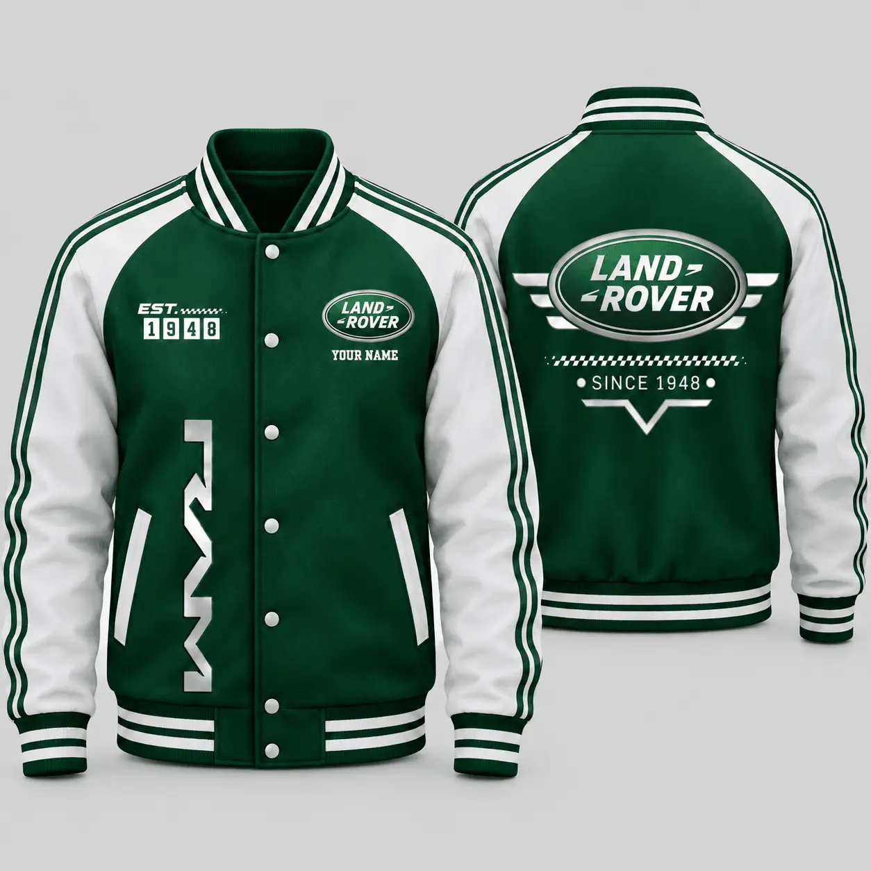Land Rover | Black Gray Raglan Baseball Jacket