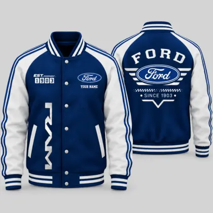 Ford | Black Gray Raglan Baseball Jacket
