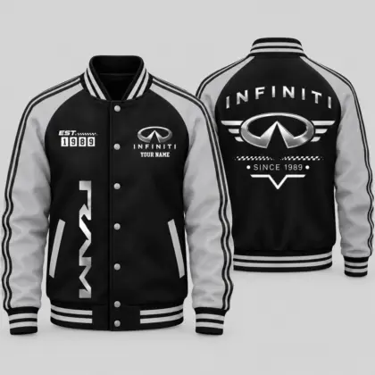 Infiniti | Black Gray Raglan Baseball Jacket