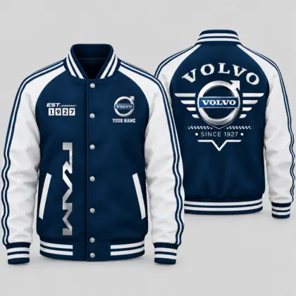 Volvo | Black Gray Raglan Baseball Jacket