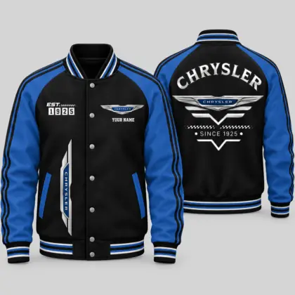 Chrysler | Black Gray Raglan Baseball Jacket
