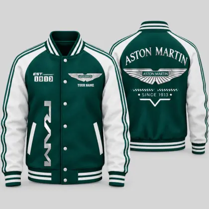 Aston Martin | Black Gray Raglan Baseball Jacket