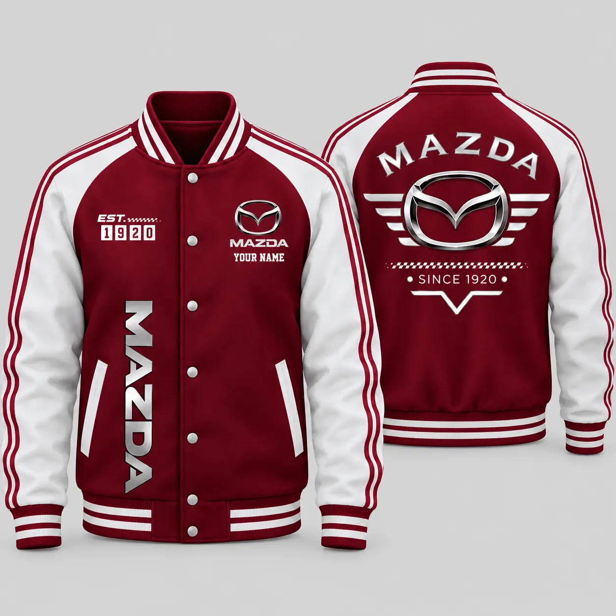 Mazda | Black Gray Raglan Baseball Jacket