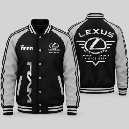 Lexus | Black Gray Raglan Baseball Jacket