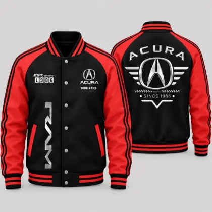 Acura | Black Gray Raglan Baseball Jacket