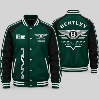 Bentley | Black Gray Raglan Baseball Jacket