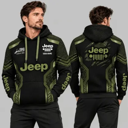 Jeep | Black Silver Honeycomb Armor Hoodie