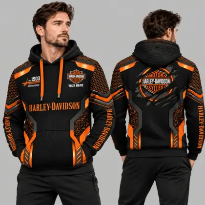 Harley-Davidson | Black Silver Honeycomb Armor Hoodie