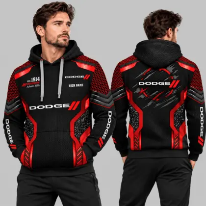 Dodge | Black Silver Honeycomb Armor Hoodie