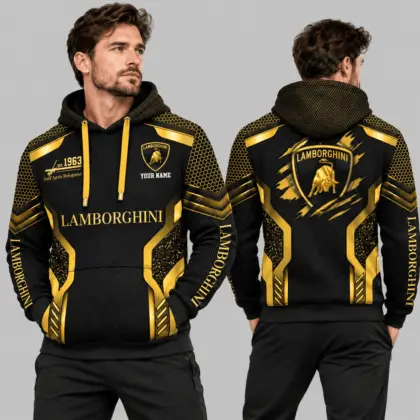 Lamborghini | Black Silver Honeycomb Armor Hoodie