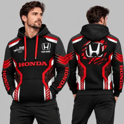 Honda | Black Silver Honeycomb Armor Hoodie