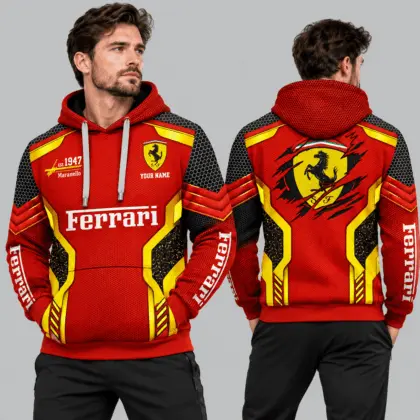 Ferrari | Black Silver Honeycomb Armor Hoodie