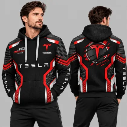 Tesla | Black Silver Honeycomb Armor Hoodie