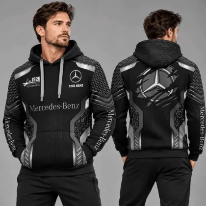 Mercedes-Benz | Black Silver Honeycomb Armor Hoodie