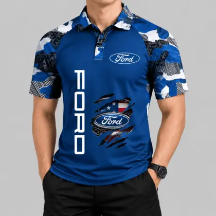 Ford | Olive Camo Raglan Sleeve Polo